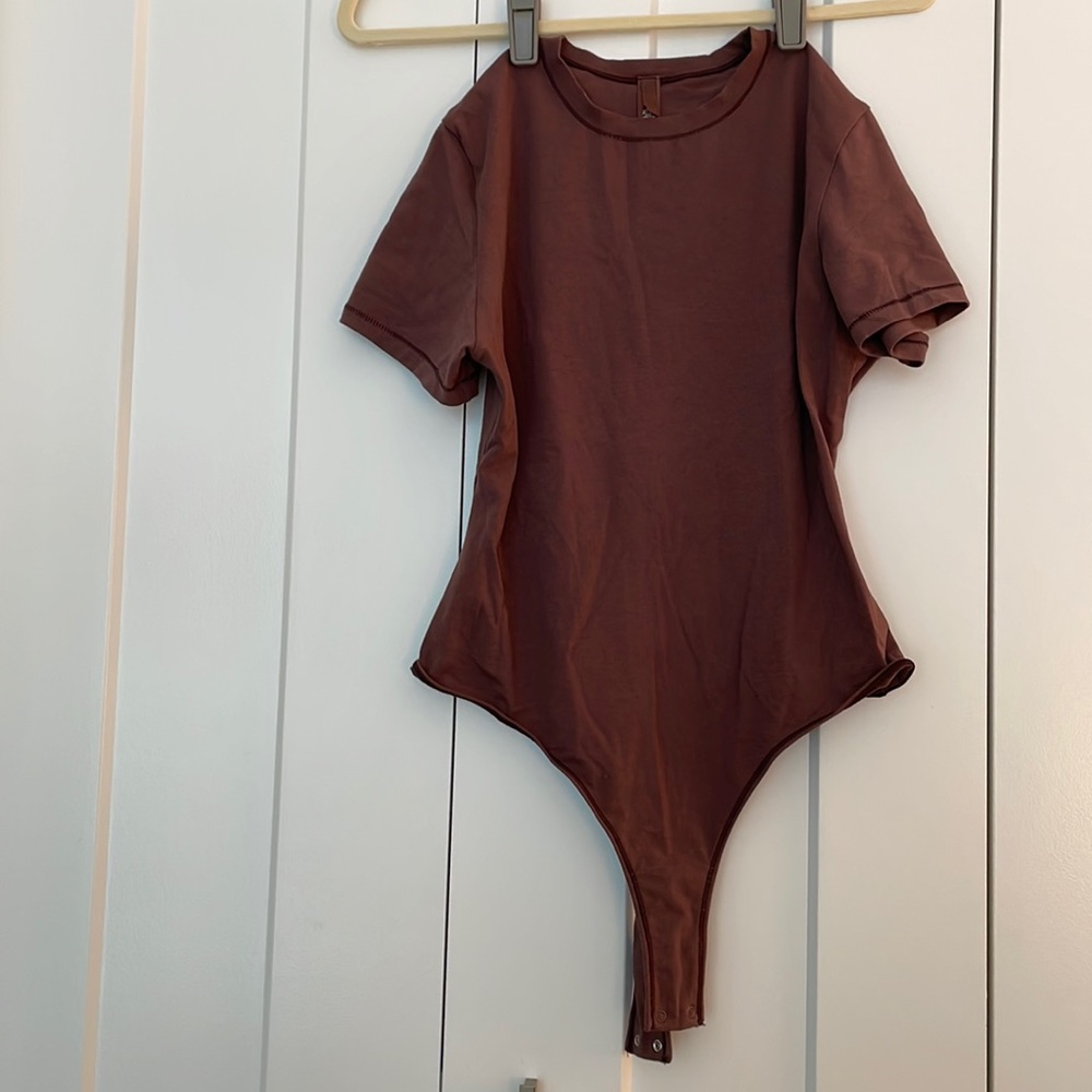 Skims Brown Cotton Bodysuit